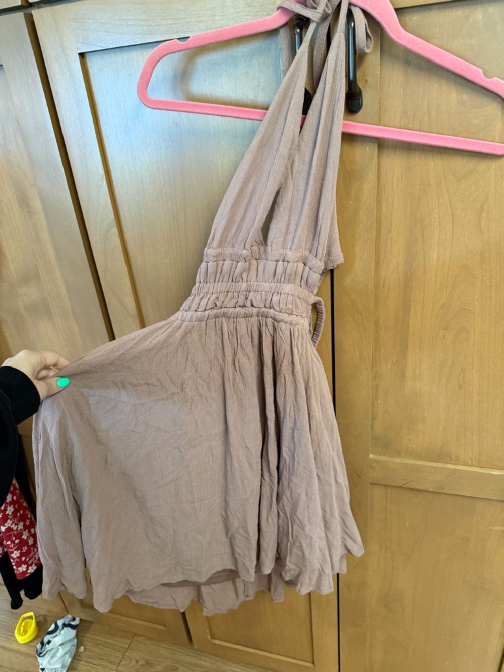 Lovely Day Dusty Mauve Textured Halter Top